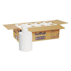 Georgia Pacific Professional 28125 SofPull 7.8 in. x 14.8 in. 1-Ply Premium Junior Capacity Towel - White (225/Roll, 8-Rolls/Carton)