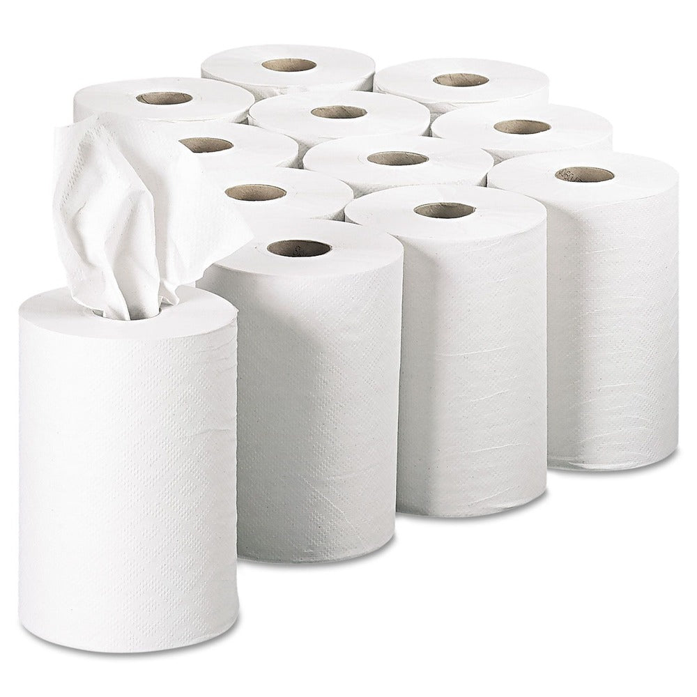 Georgia Pacific Professional Pacific Blue Basic 7.88 in. x 350 ft. 1-Ply Nonperforated Paper Towels - White (12-Rolls/Carton)