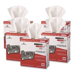 Georgia-Pacific 9.25 in. x 16.69 in. 4-Ply Medium Duty Scrim Reinforced Wipers - Unscented, White (166/Box, 5-Boxes/Carton)