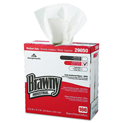 Georgia-Pacific 9.25 in. x 16.69 in. 4-Ply Medium Duty Scrim Reinforced Wipers - Unscented, White (166/Box, 5-Boxes/Carton)