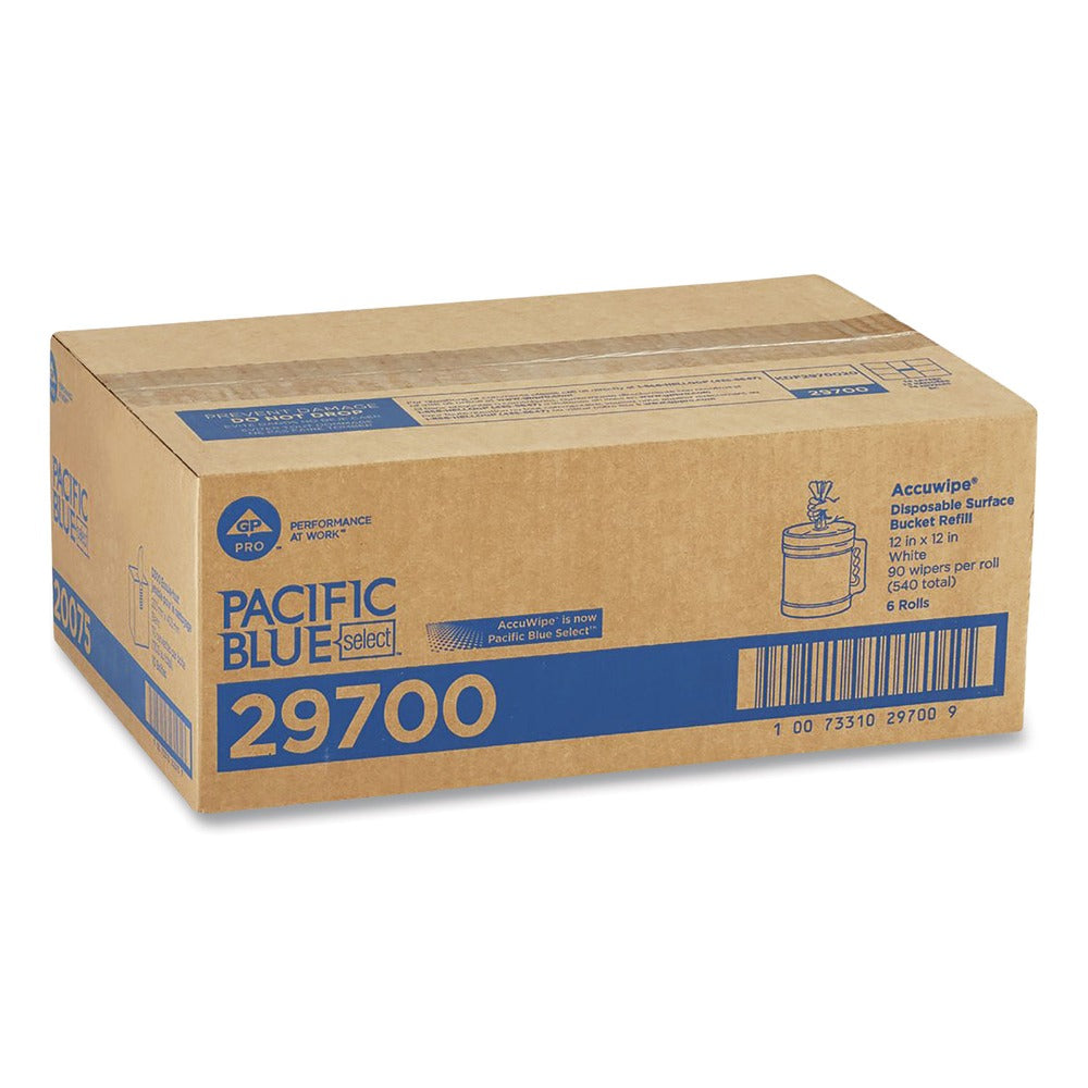 Georgia Pacific Professional Pacific Blue Select 12 in. x 12 in. Disposable Surface System Centerpull Wipe Refill - White (75/Pack)