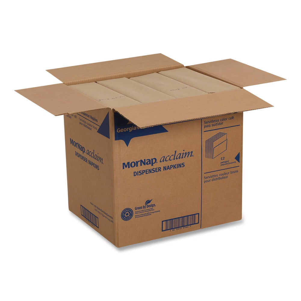Georgia-Pacific 13 in. x 8.5 in. 1-Ply Interfold Napkin Refills - Brown (12 Packs/Carton)