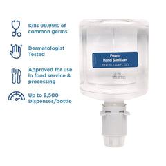 Georgia Pacific Professional 43335 1000 mL Pacific Blue Ultra Foam Hand Sanitizer Refills for Manual Dispensers - Fragrance-Free (4/Carton)