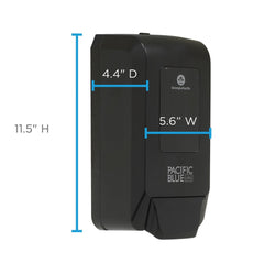 Georgia Pacific Professional 53057 5.6 in. x 4.4 in. x 11.5 in. 1200 mL Pacific Blue Ultra Refill Soap/Sanitizer Dispenser - Black (1/Carton)