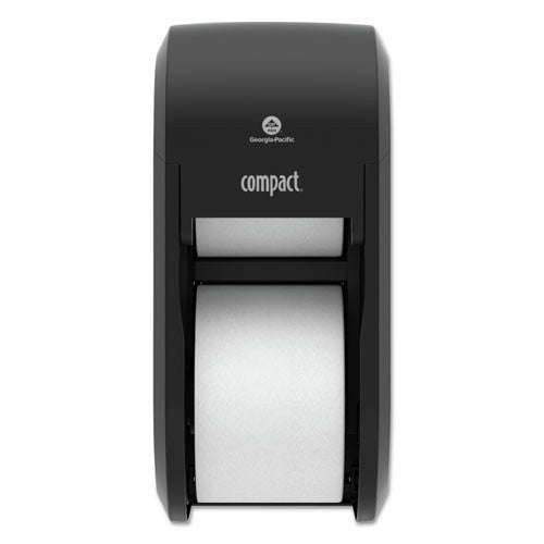 Georgia Pacific Professional 14.06 in. x 6.69 in. x 8.19 in. Compact Vertical 2-Roll Coreless Tissue Dispenser - Black (1/Carton)
