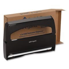 Georgia Pacific Professional Safe-T-Gard 16.38 in. x 2.5 in. x 11.75 in. Half-Fold Toilet Seat Cover Dispenser - Black