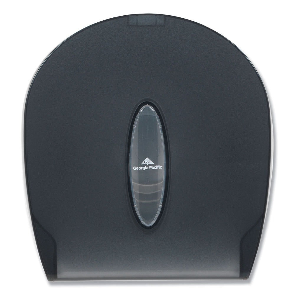 Georgia Pacific Professional 10.6 in. x 5.4 in. x 11.3 in. Jumbo Jr. Single Roll Bathroom Tissue Dispenser - Translucent Smoke