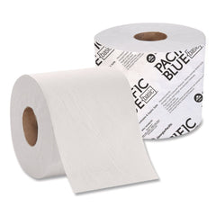 Georgia Pacific Professional 14448/01 Pacific Blue Basic 1-Ply Septic Safe High-Capacity Bathroom Tissue - White (1500/Roll, 48/Carton)