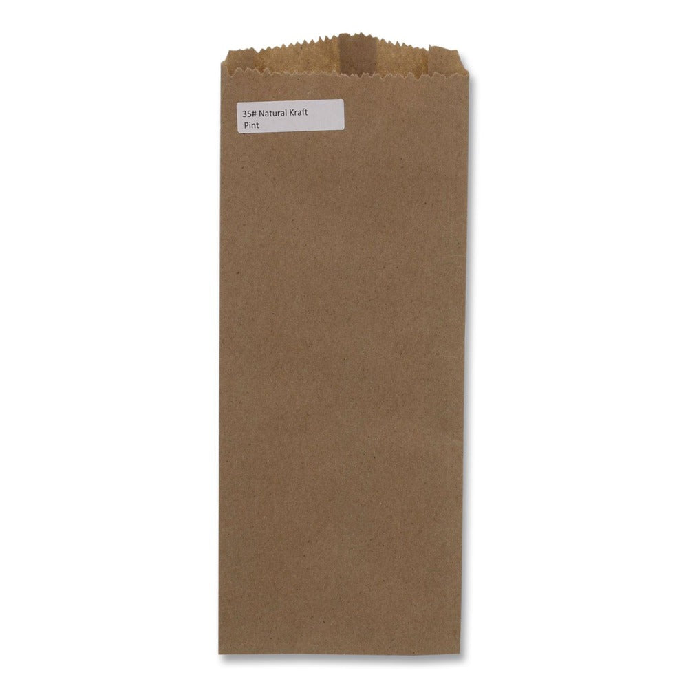 Ross & Wallace Paper Products 4 in. x 2.5 in. x 11.5 in. 35# Basis Weight Merchandise Size Grocery Paper Bags - Brown (500/Bundle)