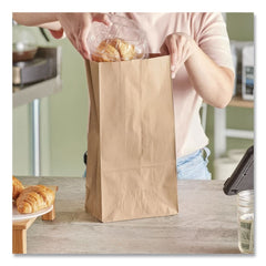 Ross & Wallace Paper Products 100312500PK/BL 7 in. x 4.38 in. x 13.75 in. #12 Size Grocery Paper Bags - Kraft (500/Bundle)