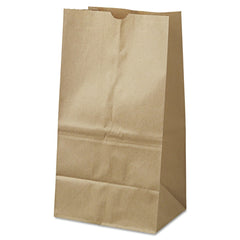 Ross & Wallace Paper Products 8.25 in. x 5.25 in. x 16.13 in. #25 Squat Size Grocery Paper Bags - Kraft (500/Bundle)