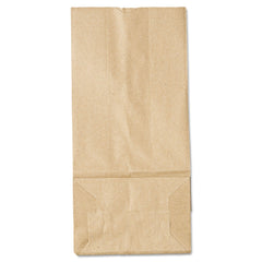 Ross & Wallace Paper Products 5.25 in. x 3.38 in. x 10.94 in. #5 Size Grocery Paper Bags - Kraft (500/Bundle)