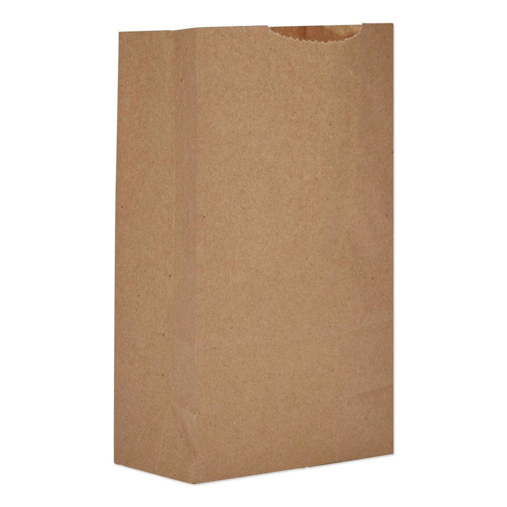 Ross & Wallace Paper Products 4.74 in. x 2.91 in. x 8.66 in. #3 Size Extra-Heavy-Duty Grocery Paper Bags - Kraft (500/Bundle)