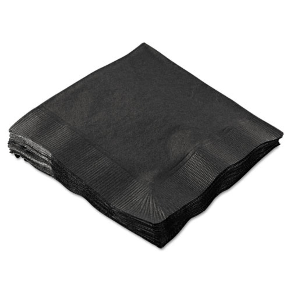 Hoffmaster 9-1/2 in. x 9-1/2 in. 2-Ply Beverage Napkins - Black (1000/Carton)