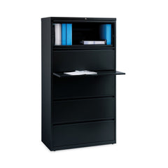 Hirsh Industries 36 in. x 18.62 in. x 67.62 in. 5 Letter/Legal/A4-Size File Drawers Lateral File Cabinet - Black