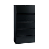 Hirsh Industries 36 in. x 18.62 in. x 67.62 in. 5 Letter/Legal/A4-Size File Drawers Lateral File Cabinet - Black