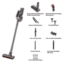 Honeywell Aeromax Pro VC16 8.5 in. Cleaning Path Cordless Vacuum - Dark Silver