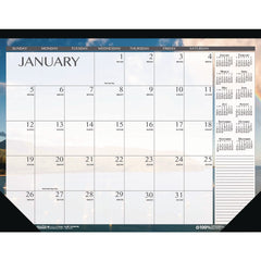 House of Doolittle 18.5 in. x 13 in. 12-Month (Jan-Dec 2026) Recycled Earthscapes Desk Pad Calendar - Black Binding/Corners