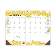 House of Doolittle 18.5 in. x 13 in. 12-Month (Jan to Dec) 2026 Recycled Honeycomb Desk Pad Calendar - Honeycomb Artwork