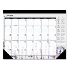 House of Doolittle 22 in. x 17 in. 12-Month (Jan-Dec) 2026 Recycled Desk Pad Calendar - Wild Flowers Artwork