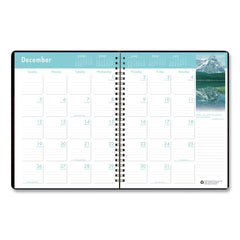 House of Doolittle 11 in. x 8.5 in. 14-Month (Dec 2025-Jan 2027) Earthscapes Recycled Ruled Monthly Planner - Black Cover