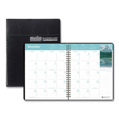 House of Doolittle 11 in. x 8.5 in. 14-Month (Dec 2025-Jan 2027) Earthscapes Recycled Ruled Monthly Planner - Black Cover