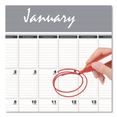 House of Doolittle 15.5 in. x 22 in. 12-Month (Jan-Dec 2026) Bar Harbor Recycled Wirebound Monthly Wall Calendar - White/Blue/Gray Sheets
