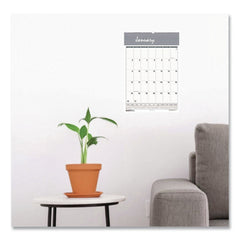 House of Doolittle 15.5 in. x 22 in. 12-Month (Jan-Dec 2026) Bar Harbor Recycled Wirebound Monthly Wall Calendar - White/Blue/Gray Sheets