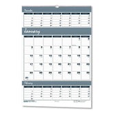 House of Doolittle 14-Month: Dec 2025 to Jan 2027 15.5 in. x 22 in. Bar Harbor Recycled Wirebound 3-Months-Per-Page Wall Calendar - White/Blue/Gray