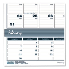 House of Doolittle 14-Month: Dec 2025 to Jan 2027 15.5 in. x 22 in. Bar Harbor Recycled Wirebound 3-Months-Per-Page Wall Calendar - White/Blue/Gray
