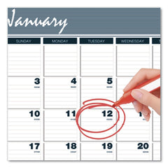 House of Doolittle 14-Month: Dec 2025 to Jan 2027 15.5 in. x 22 in. Bar Harbor Recycled Wirebound 3-Months-Per-Page Wall Calendar - White/Blue/Gray