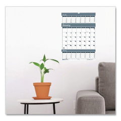 House of Doolittle 14-Month: Dec 2025 to Jan 2027 15.5 in. x 22 in. Bar Harbor Recycled Wirebound 3-Months-Per-Page Wall Calendar - White/Blue/Gray