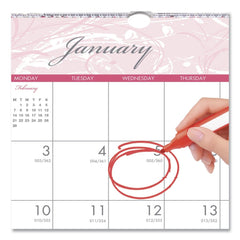 House of Doolittle 12-Month (Jan-Dec): 2026 12 in. x 12 in. Breast Cancer Awareness Artwork Recycled Monthly Wall Calendar - White/Pink/Gray Sheets