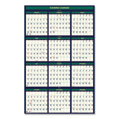 House of Doolittle 12-Month (July-June): 2025-2026 and 12-Month (Jan-Dec): 2026 24 in. x 37 in. Four Season Erasable Business/Academic Recycled Wall Calendar