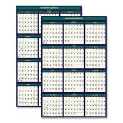 House of Doolittle 12-Month (July-June): 2025-2026 and 12-Month (Jan-Dec): 2026 24 in. x 37 in. Four Season Erasable Business/Academic Recycled Wall Calendar