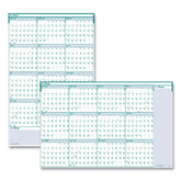 House of Doolittle 12-Month (Jan to Dec): 2026 24 in. x 37 in. Express Track Recycled Reversible/Erasable Yearly Wall Calendar - White/Teal Sheets