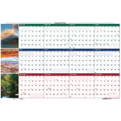 House of Doolittle 12-Month (Jan-Dec): 2026 24 in. x 37 in. Nature Photos Earthscapes Recycled Reversible/Erasable Yearly Wall Calendar - White Sheets
