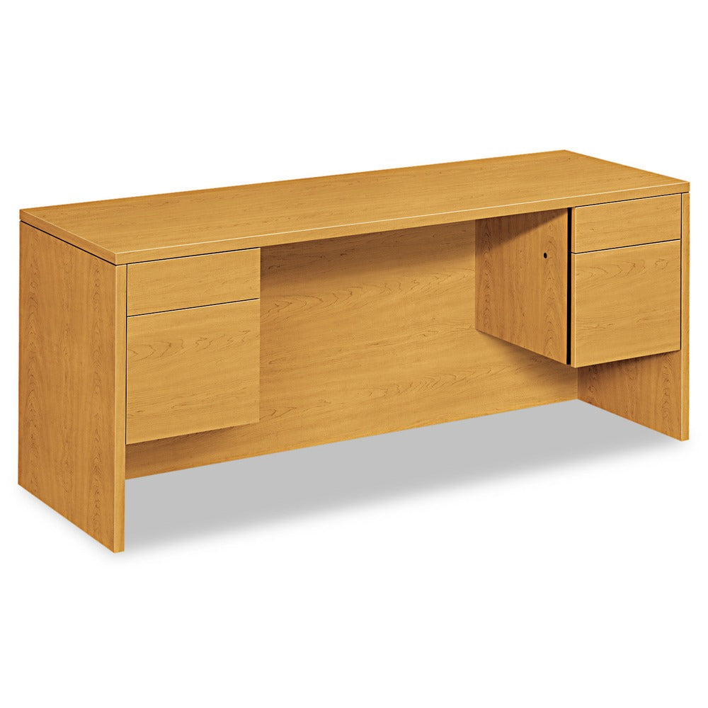 HON 10500 Series 72 in. x 24 in. x 29.5 in. Kneespace Credenza With 3/4-Height Pedestal - Harvest