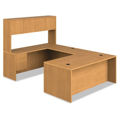 HON 10500 Series 72 in. x 36 in. x 29.5 in. L-Workstation Right Pedestal Desk with 3/4 Height Pedestal - Harvest