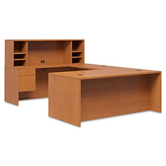 HON 10500 Series 72 in. x 36 in. x 29.5 in. L-Workstation Right Pedestal Desk with 3/4 Height Pedestal - Harvest