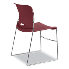 HON Olson Supports Up to 300 lbs., Stacker High Density Chair - Mulberry Seat/Back/Chrome Base (4 Chairs/Carton)