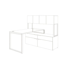HON Voi 2 in. x 29.75 in. x 7 in. O-Leg Support for Low Credenza - Platinum Metallic