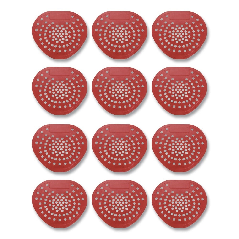 HOSPECO Health Gards 7.75 in. x 6.88 in. Vinyl Urinal Screen - Cherry Scent Red (1-Dozen)