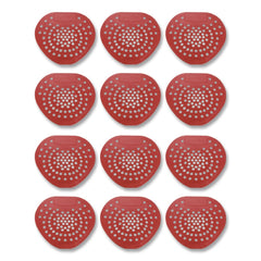 HOSPECO Health Gards 7.75 in. x 6.88 in. Vinyl Urinal Screen - Cherry Scent Red (1-Dozen)
