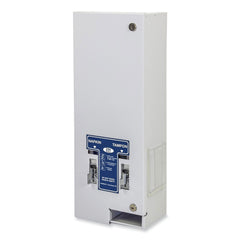 HOSPECO 11.13 in. x 7.63 in. x 26.38 in. 25 Cent Coin Mechanism Dual Sanitary Napkin/Tampon Dispenser - White/Blue