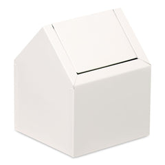 HOSPECO Double Entry Swing Top Floor Receptacle - Metal, White