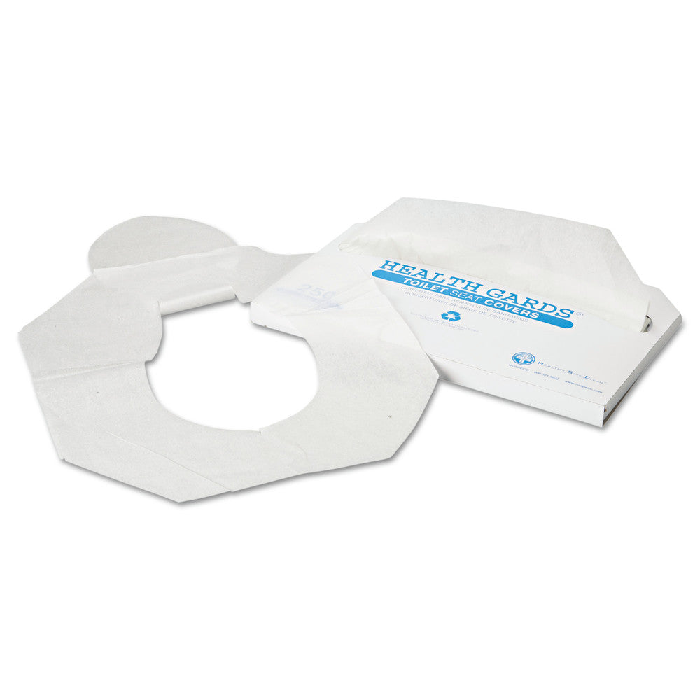 HOSPECO Health Gards 14.25 in. x 16.5 in. Half-Fold Toilet Seat Covers - White (2500/Carton)