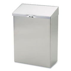 HOSPECO 8 in. x 4 in. x 11 in. Wall Mount Sanitary Napkin Receptacle - Stainless Steel