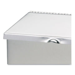 HOSPECO 8 in. x 4 in. x 11 in. Wall Mount Sanitary Napkin Receptacle - Stainless Steel
