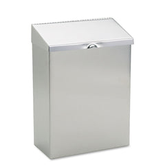 HOSPECO 8 in. x 4 in. x 11 in. Wall Mount Sanitary Napkin Receptacle - Stainless Steel